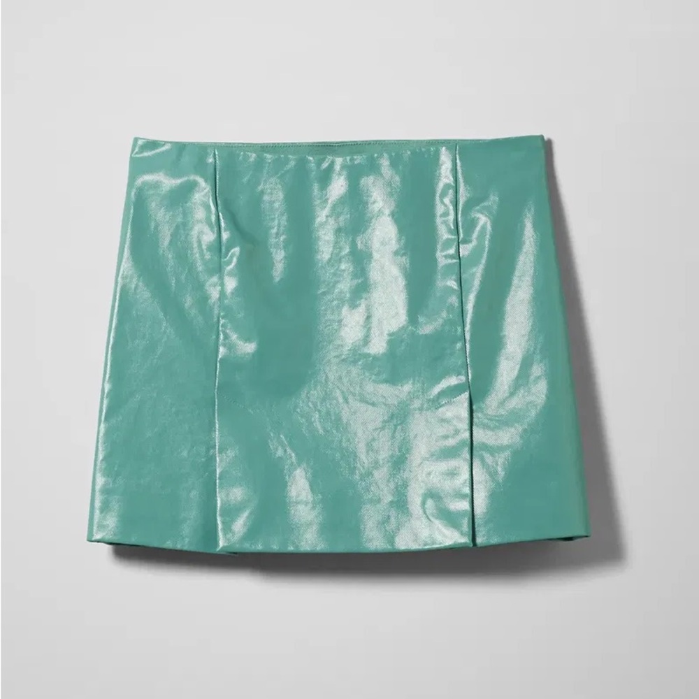 WEEKDAY • Jules Mini Skirt in Turquoise - Picture 2 of 13
